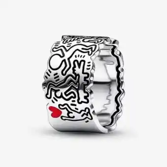 Pandora Keith haring™ x pandora line art love & people wide ring​ offer
