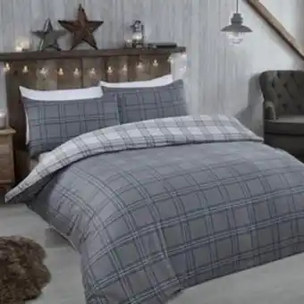 Home Bargains Home collections: king size duvet set - grey check offer