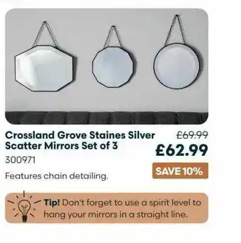 Robert Dyas Crossland grove staines silver scatter mirrors set of 3 offer