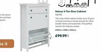 Robert Dyas Deluxe 2-tier shoe cabinet offer