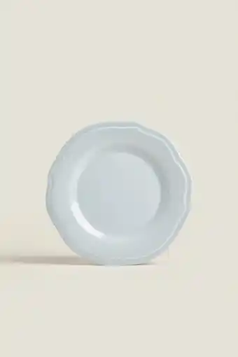 ZARA Blue dessert plate with raised-design edge offer