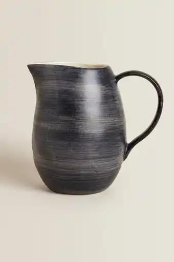 Black spiral stoneware jug