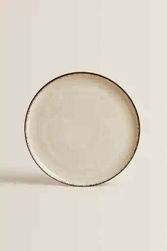 ZARA Porcelain dinner plate with antique finish rim offer