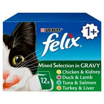 Sainsbury's Felix cat food mixed selection in gravy 12 x 100g offer