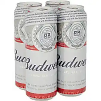 McColl's Budweiser pint cans 4x568ml offer