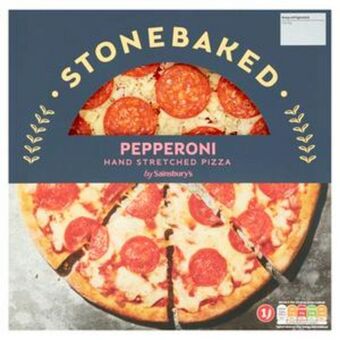 Sainsbury's Sainsbury's stonebaked pepperoni hand stretched pizza 270g offer