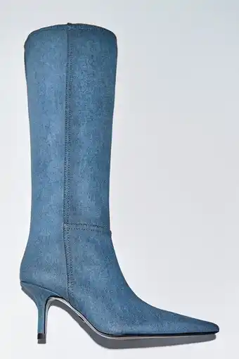 ZARA Denim knee-high boots offer
