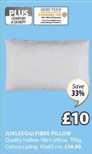 JYSK Jukleeggi fibre pillow offer