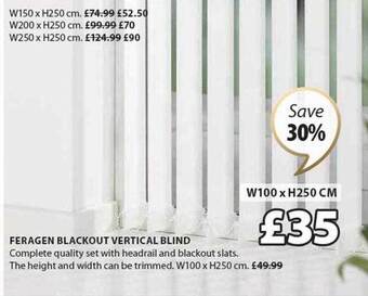 JYSK Feragen blackout vertical blind offer