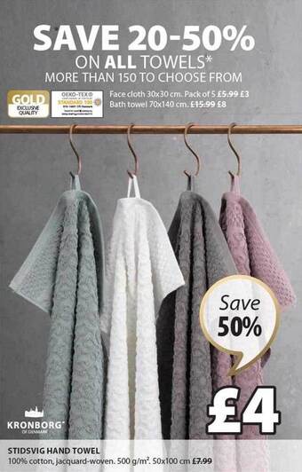 JYSK Kronborg stidsvig hand towel offer