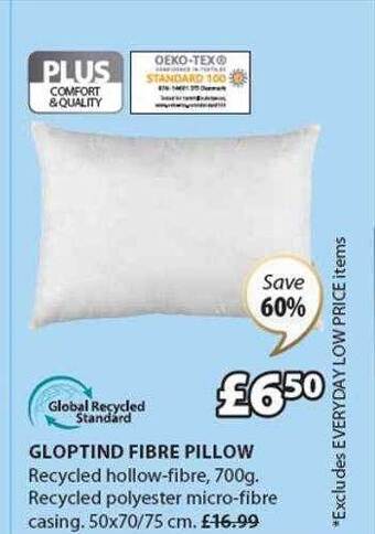 JYSK Gloptind fibre pillow offer