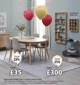 JYSK Marstrand dining table + bistrup dining chair offer