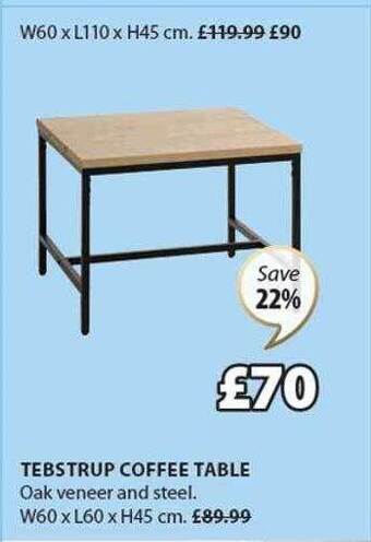JYSK Tebstrup coffee table offer