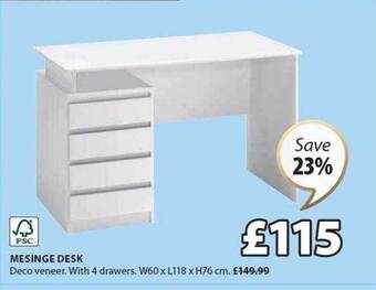 JYSK Mesinge desk offer