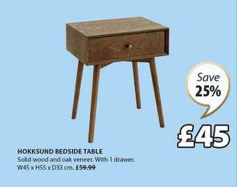 JYSK Hokksund bedside table offer