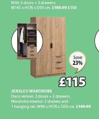 JYSK Jenslev wardrobe offer