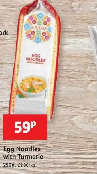 Lidl Egg noodles with turmeric offer