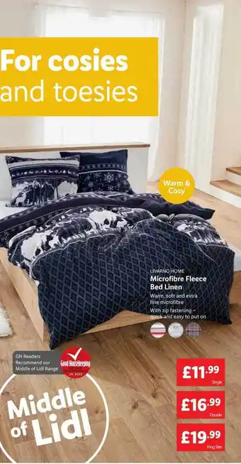 Lidl Livarno home microfibre fleece bed linen offer