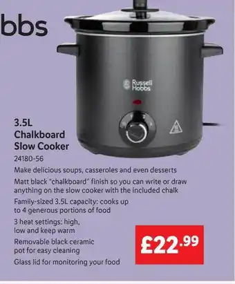 Lidl Russells hobbs 3.5l chalkboard slow cooker offer
