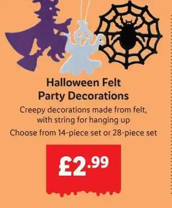 Lidl Halloween felt party decorations offer
