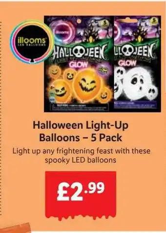 Lidl Halloween light-up balloons - 5 pack offer