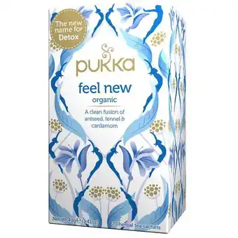 Lloyds Pharmacy Pukka feel new organic herbal tea sachets offer