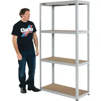 Machine Mart Clarke csm4200/40lg heavy duty boltless shelving light grey offer