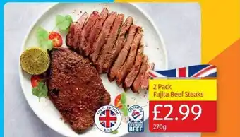 Aldi 2 pack fajita beef steaks offer