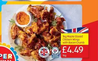 Aldi 1 kg maple glazed chicken wings with bacon crumb offer