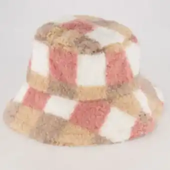 TK Maxx Multicoloured checked teddy bucket hat offer