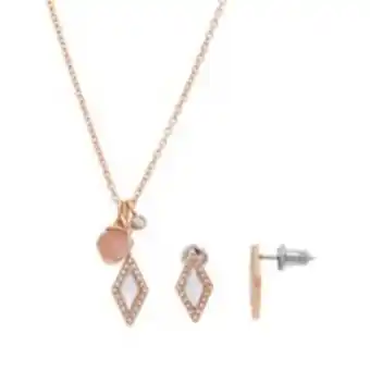 TK Maxx Rose gold tone pendant necklace & earrings offer