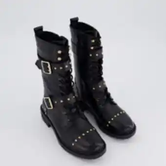 TK Maxx Black studded leather calf high boots offer