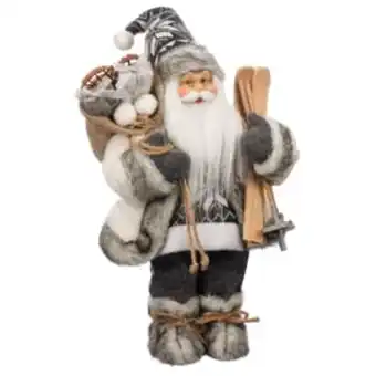 B&M Stores Woodland santa 30cm - grey snowflake offer