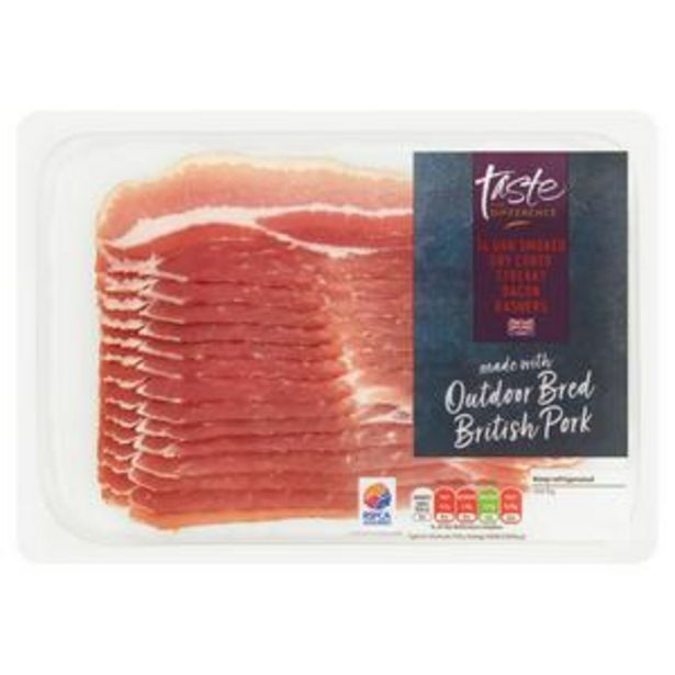 Sainsbury's smoked streaky british bacon, taste the difference x14 220g offer at Sainsbury's