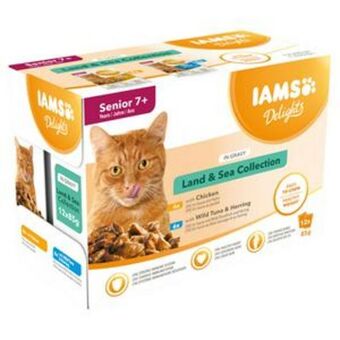 Sainsbury's Iams delights senior & mature cat, chicken 12x85g offer