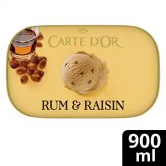 Sainsbury's Carte d'or classic rum & raisin ice cream dessert tub 900ml offer