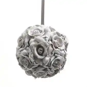 Home Bargains Home collections: christmas rose ball - silver offer