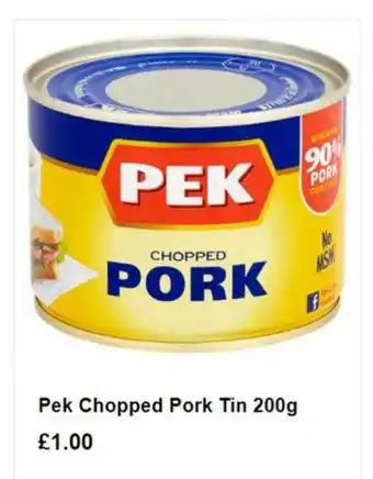 Poundland Pek chopped pork tin 200 g offer
