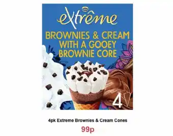 4pk extreme brownies & cream cones