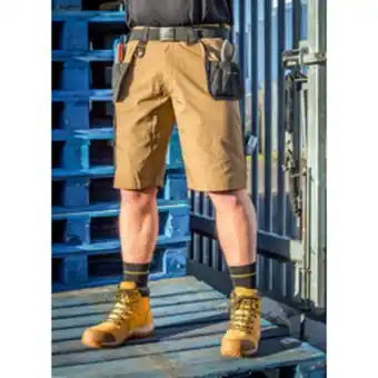 Dewalt ripstop holster pocket shorts 34" tan