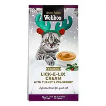 Home Bargains Webbox lick-e-lix cream 5 sachets (case of 17) offer