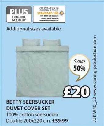 JYSK Betty seersucker duvet cover set offer