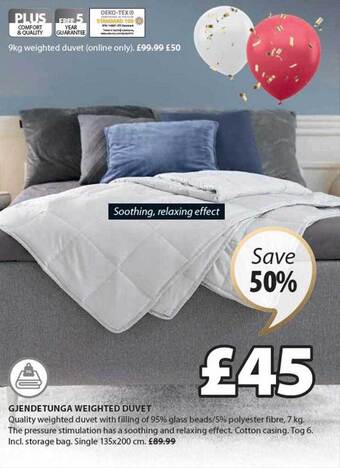 JYSK Gjendetunga weighted duvet offer
