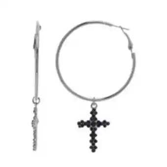 TK Maxx Grey cross hoop earrings offer