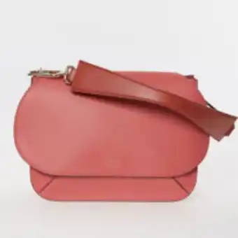 Coral leather concertina shoulder bag