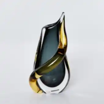 TK Maxx Grey & amber blown teardrop vase 29x15cm offer