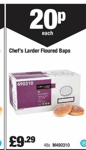 Booker Wholesale Chef's larder floured baps offer