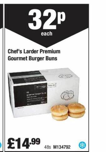 Booker Wholesale Chef's larder premium gourmet burger buns offer