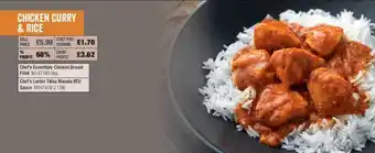 Booker Wholesale Chef's essentials chicken breast fillet, chef's larder tikka masala rtu sauce offer