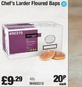 Booker Wholesale Chef's larder floured baps offer
